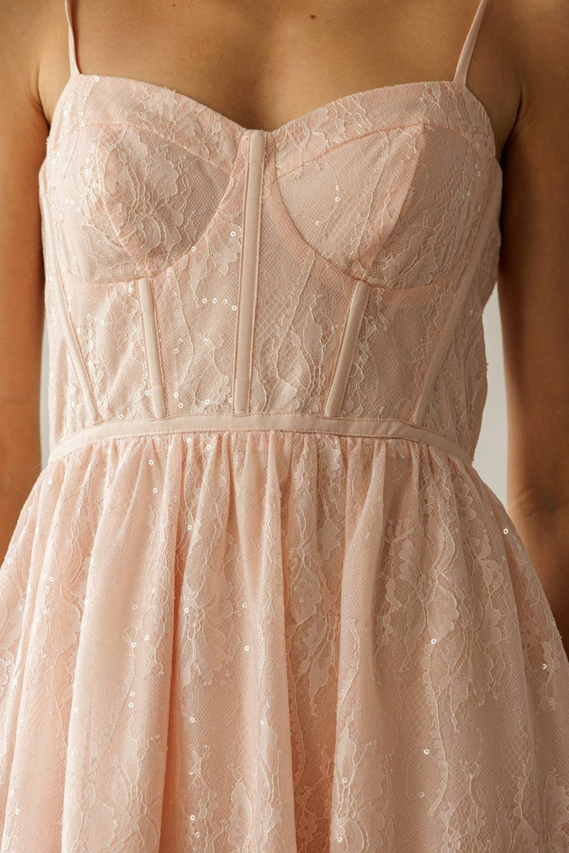 Lace Bustier Midi Dress