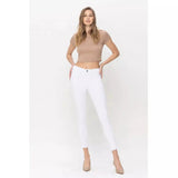 White mid rise crop skinny jeans - Women Clothing
