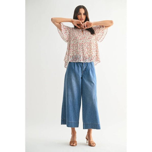 Floral Pleated Blouse