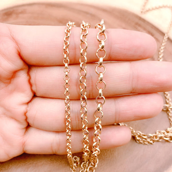 Beads Creation - Cable Rolo Chain by Foot, Wholesale bulk Roll Chain, CH147