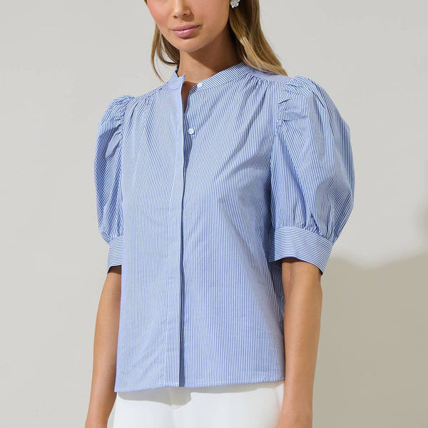 Cayra Stripe Klina Drape Sleeve Top