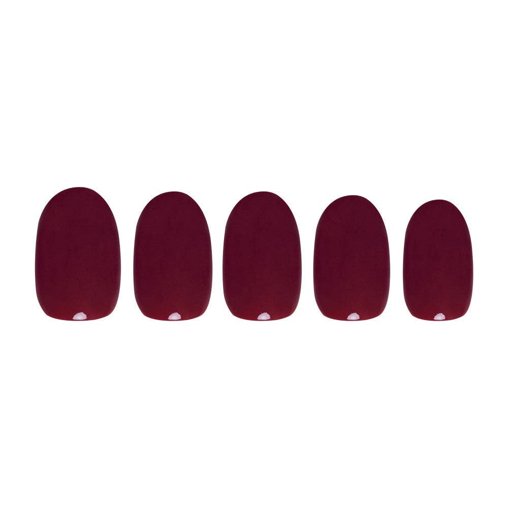 Glamnetic - Berry Maroon Press-On Nails | Fall Solids | Short Round