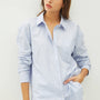 Oversized Striped Chambray Button Down