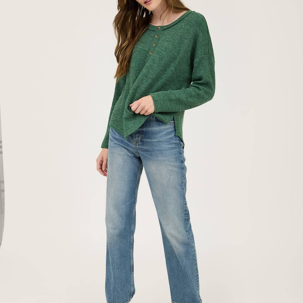 Wendy Waffle Knit Henly Top