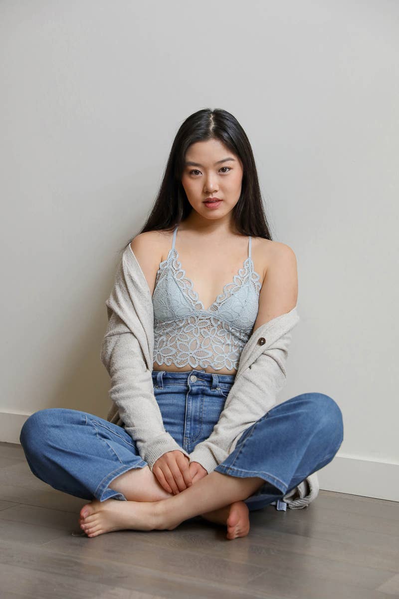 Leto Accessories - 🌺 Floral Lace Racerback Bralette – Perfectly Padded!