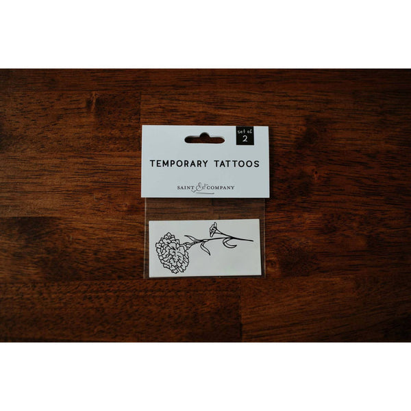 Black ink Marigold temporary tattoo - SLATE Boutique & Gifts