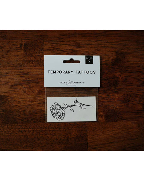 Black ink Marigold temporary tattoo - SLATE Boutique & Gifts