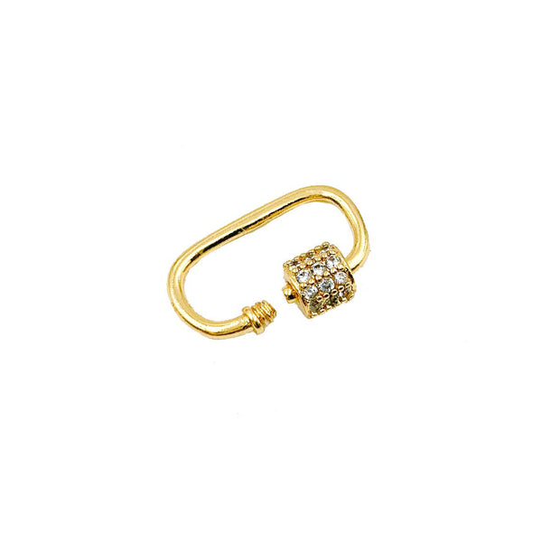 Beads Creation - Gold Filled Carabiner Screw Clasp, Oval Screw Clasp, CL336XS
