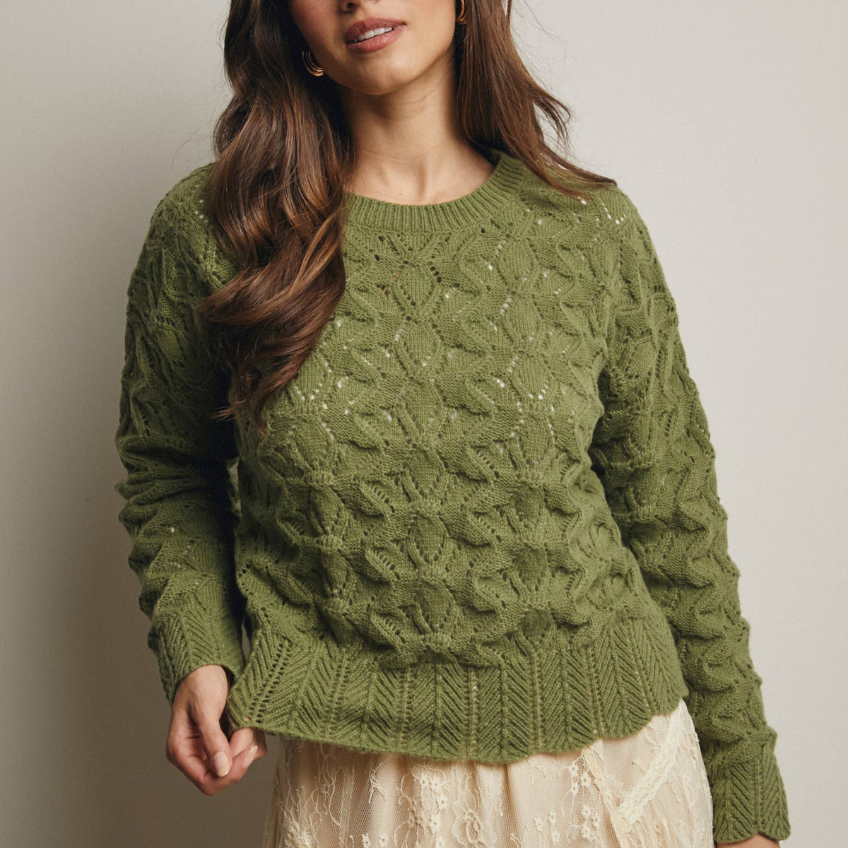 Willow Open-Knit Pointelle Sweater