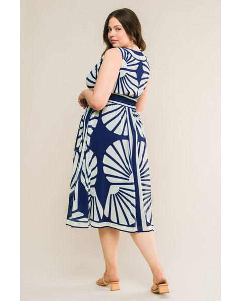 Ella V-Neck A Line Midi Dress