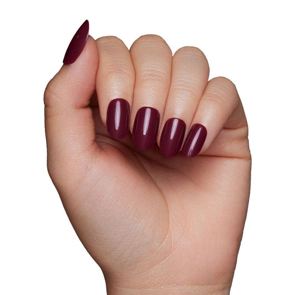 Glamnetic - Berry Maroon Press-On Nails | Fall Solids | Short Round