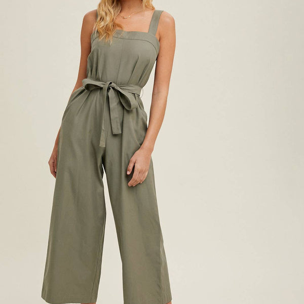 Ella Belted Capri Jumpsuit