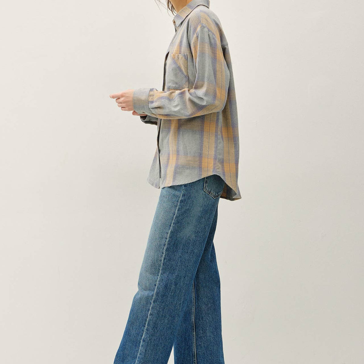 Cotton Faded Plaid Shirt