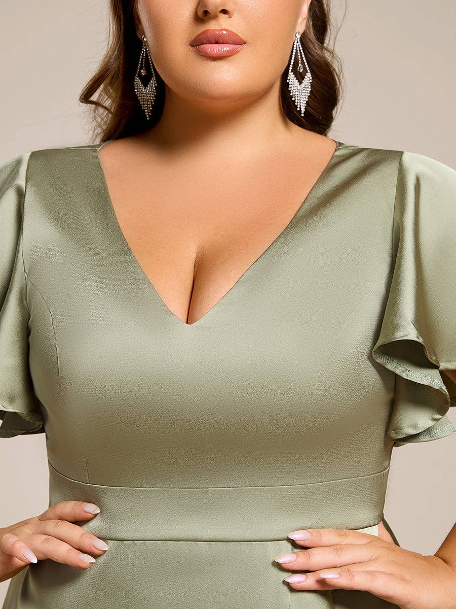 Elegant Satin Midi Dress