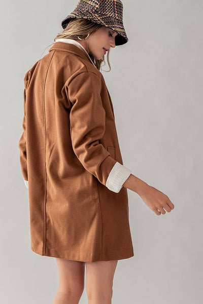 Double Breasted Notched Lapel Overcoat