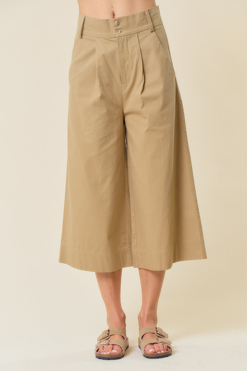 Cropped Wide-Leg Trousers