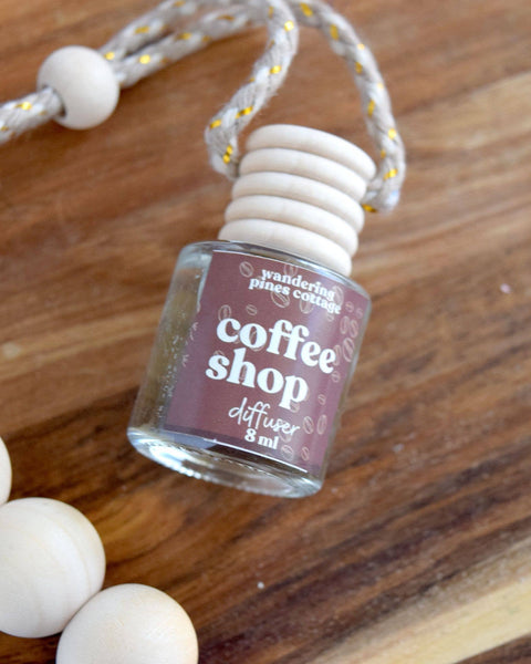 Wandering Pines Cottage - Hanging Car Diffuser 8 ml Coffee Shop