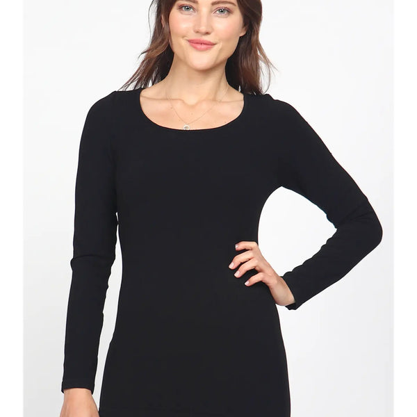 Seamless Long-Sleeve Round Neck Bodycon Top