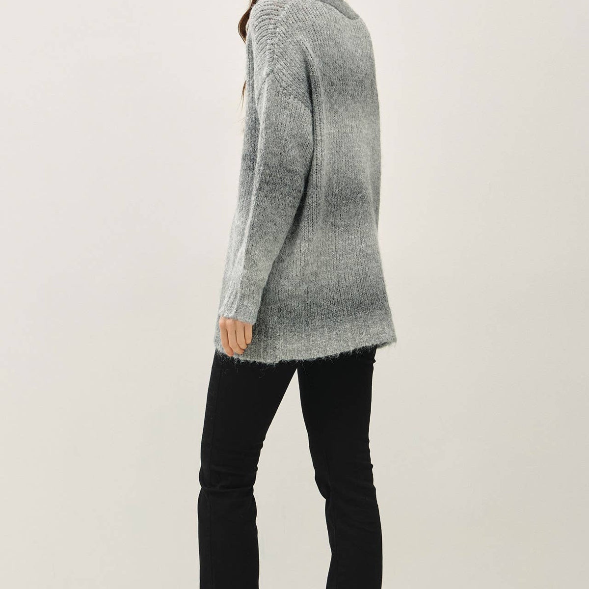Tonal Gradient Oversized Wool Cardigan