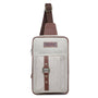 Canvas & Leather Women's Sling Bag - Silver