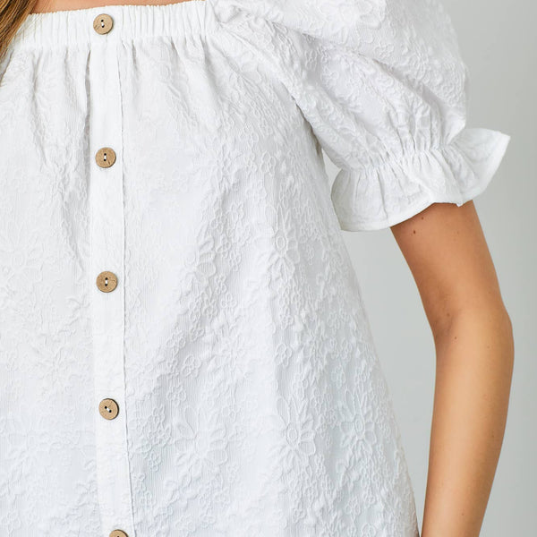 Textured Square Neck Blouse