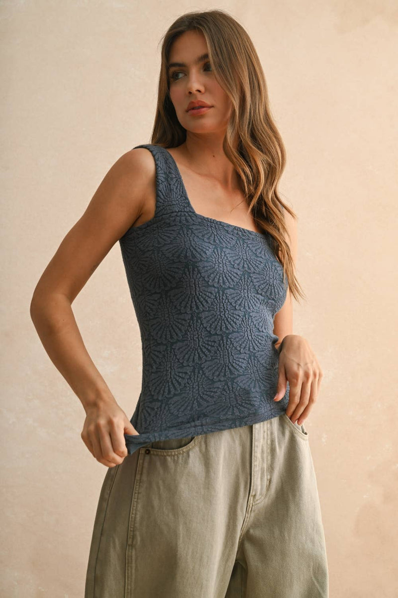 Strechy Washed Detail Knitted Top