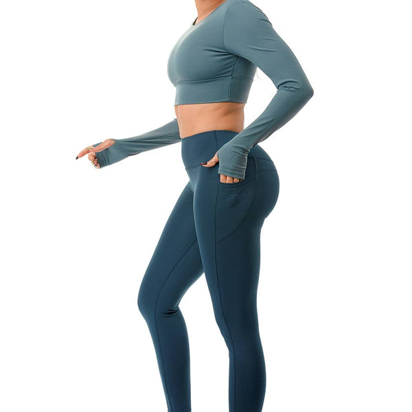 Long Sleeve Crop Yoga Set