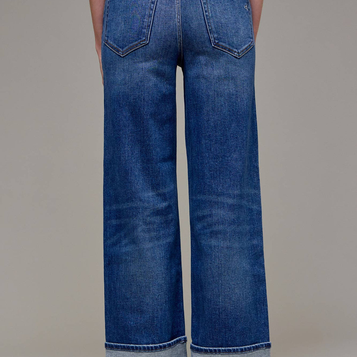 Hidden Jeans Dark Wash Cuffed Stretch Dad Jean