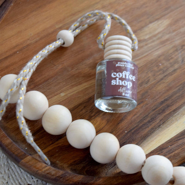 Wandering Pines Cottage - Hanging Car Diffuser 8 ml Coffee Shop