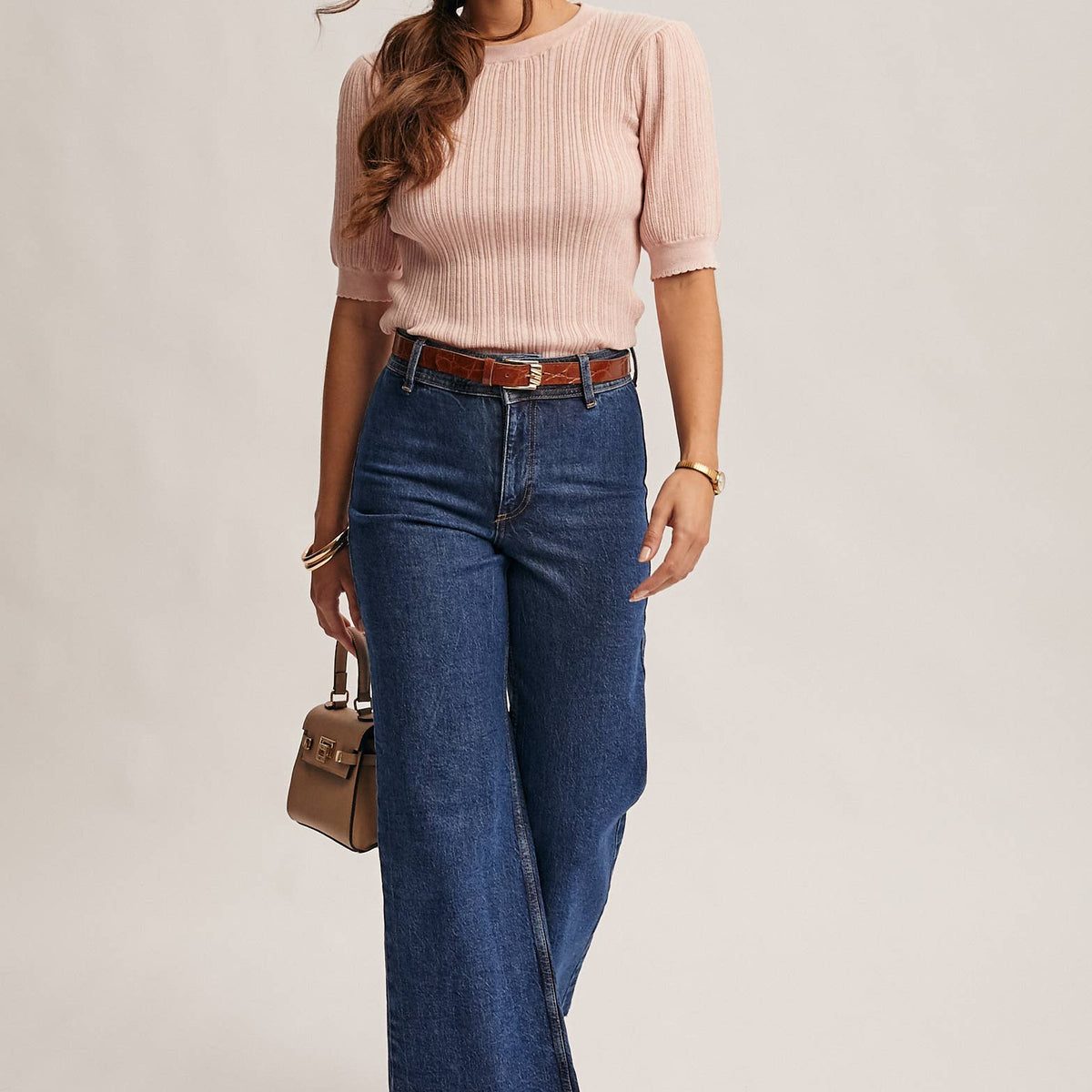 Tara Textured Knit Puff Sleeve Top