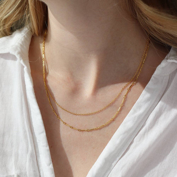 Equinox Double Chain Necklace-Token Jewelry