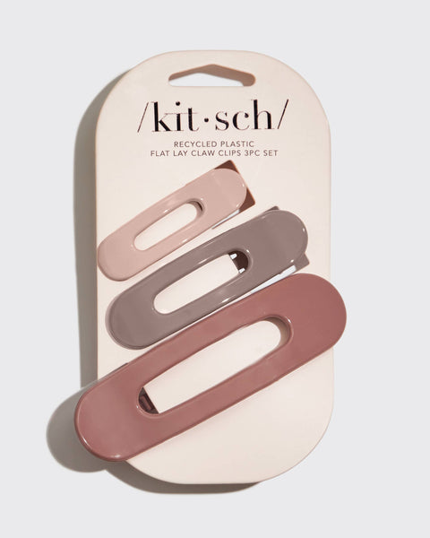 KITSCH - Flat Lay Claw Clip 3pc Flat - Ultra Glossy Terracotta