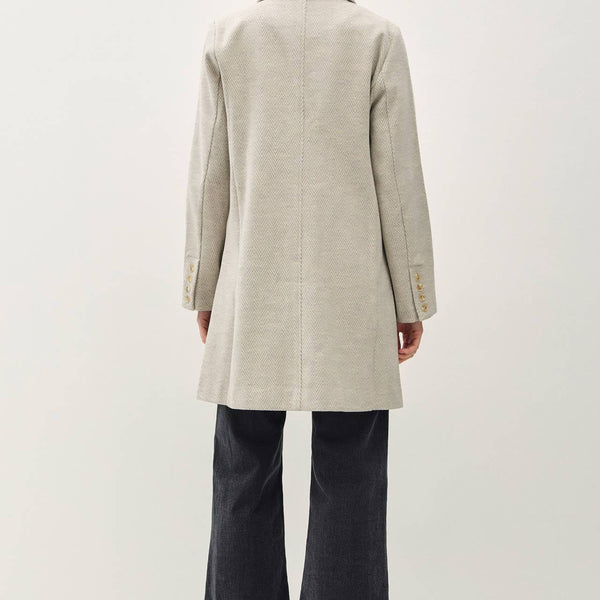 Light Chevron Pattern Double Button Coat