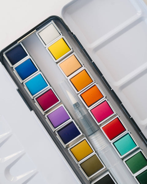 24 Color Watercolor Paint Palette