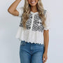 Button Down Eyelet Lace Blouse
