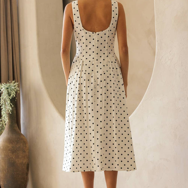 Polka Dot Fit & flare Midi Dress