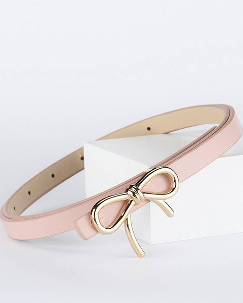 Bowtie PU Leather Skinny Belt