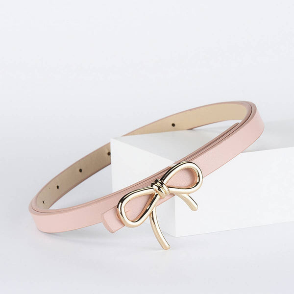 Bowtie PU Leather Skinny Belt
