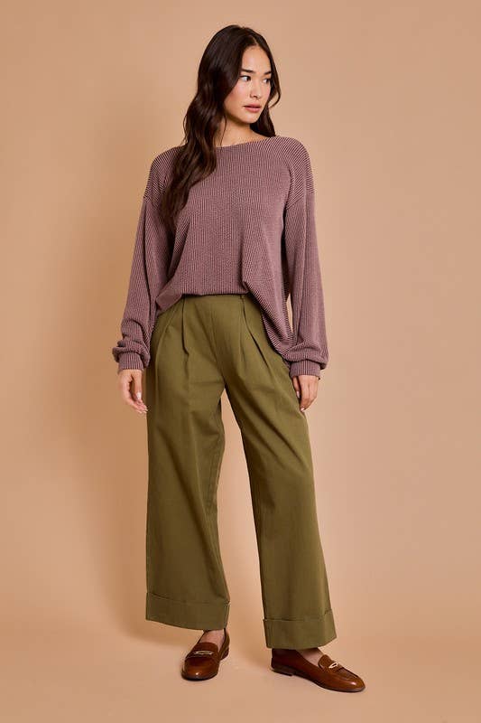 Back Twist Long Sleeve Sweater