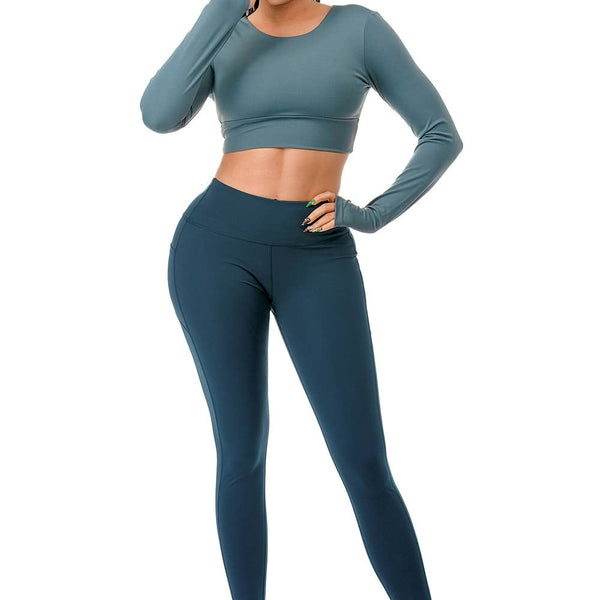 Long Sleeve Crop Yoga Set