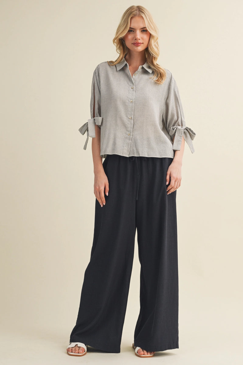 Deconstructed Voluminous Tie-Sleeve Top