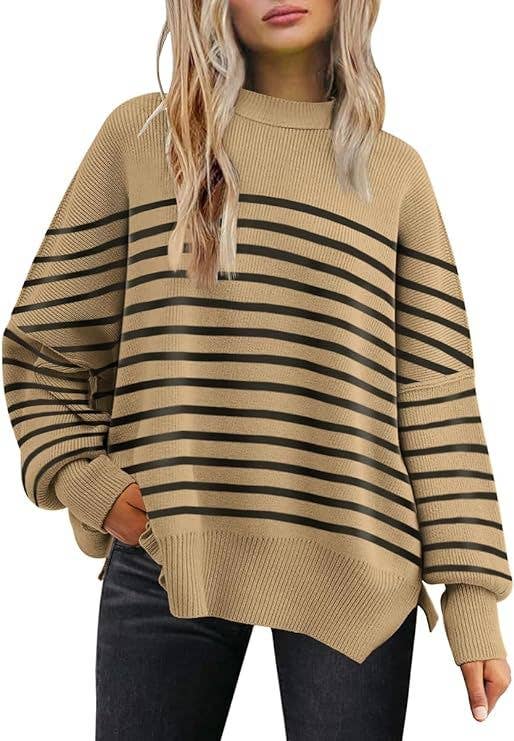 Crewneck Batwing Sleeve Chunky Sweater