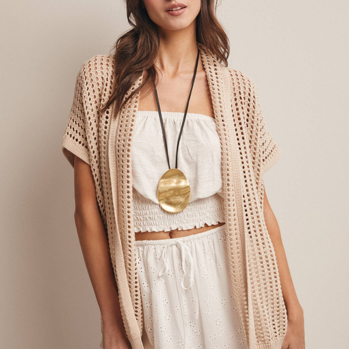 Open Knit Belted Cardigan