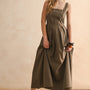 Stitch Front Pleated Dress