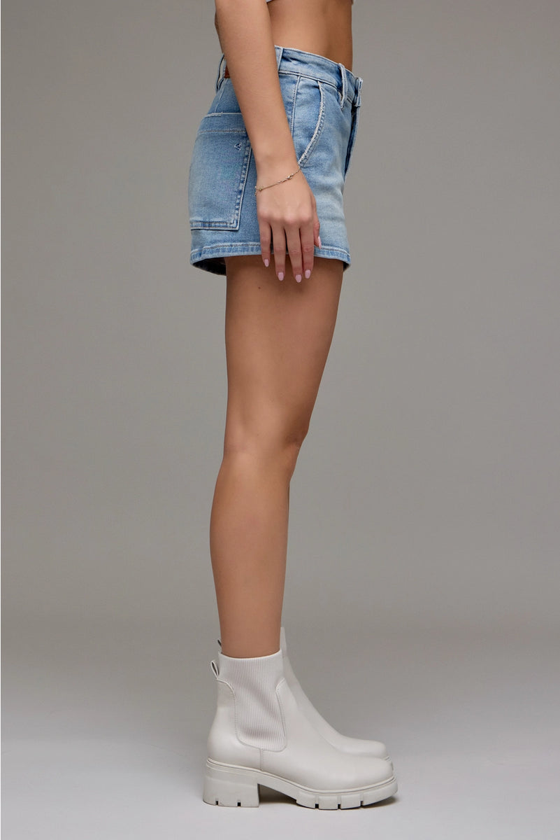 Finn Medium Light High Rise Stretch Shorts- Hidden
