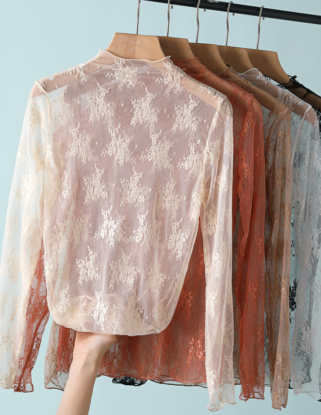 Floral Sheer Lace Mesh Layering Top