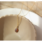 Small and elegant agate necklace with gold chain; perfect for a gift. 