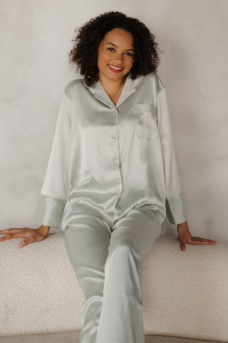 Agave Satin Pajama Pants Set