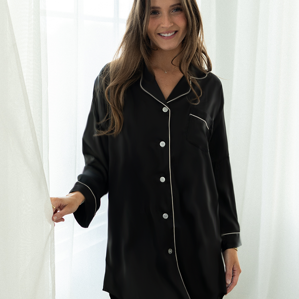Black Satin Sleep Shirt