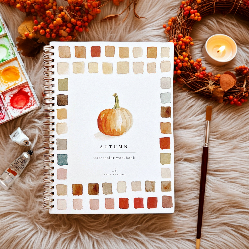 Autumn watercolor workbook by Emily Lex studio